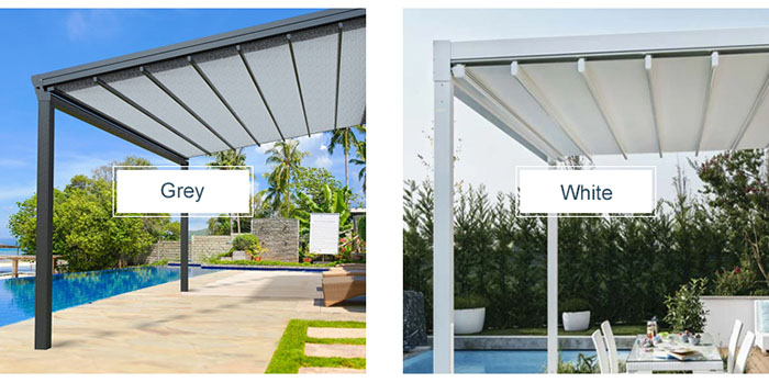 SZG waterproof pvc retractable pergola