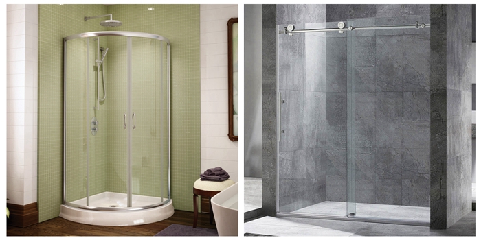 flat and curved shower door glass