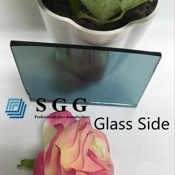 4mm light blue reflective glass