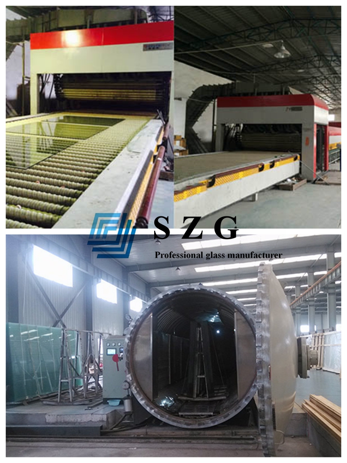 50.56mm anti-slip low iron laminated glass floor, polylaminate laminated non-slip glass floor and staircases, 4 layers toughened sandwich safety glass