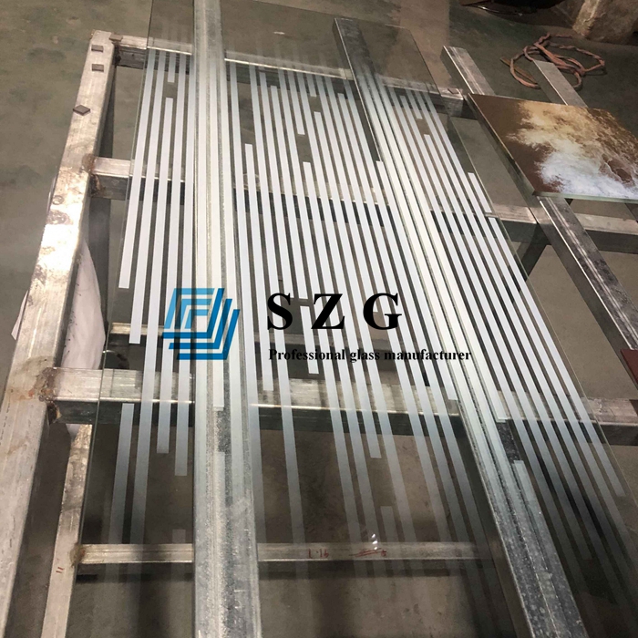 5mm stripe white gradient glass