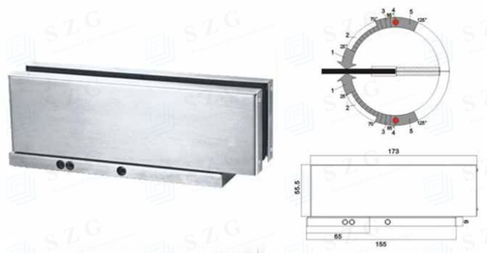SZG tempered laninated frameless glass hinge door