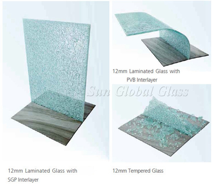 13.52 low iron SGP tempered laminated glass, 13.52mm ultra clear toughened SGP laminated glass, 5mm+5mm SGP laminated glass low iron, SGP sentry laminated glass