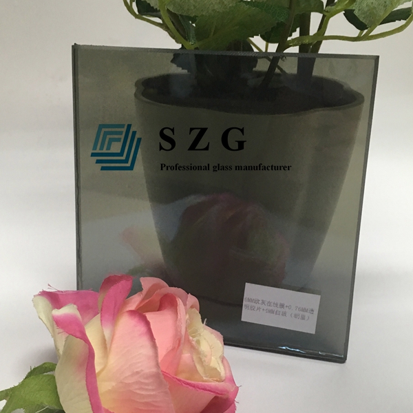 13.52mm euro gray reflective laminated glass