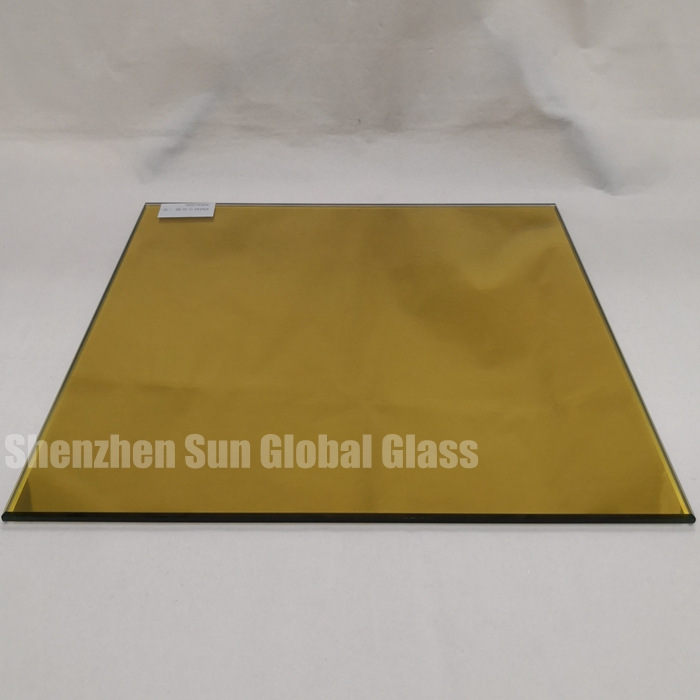 6mm gold reflective tempered glass
