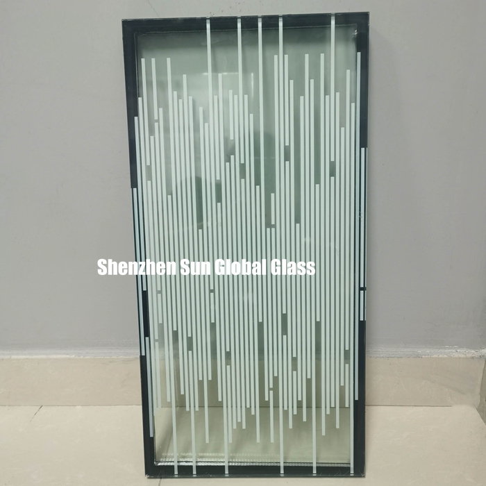 25.52mm white stripe toughened laminated insulated glass