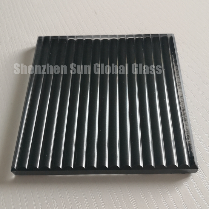 toughened ribbed glass, black ribbed glass, black reeded glass, color fluted glass, decorative glass, 8mm reeded glass, tempered fluted glass, tempered reed glass, fluted cast glass