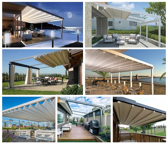 SZG waterproof pvc retractable pergola