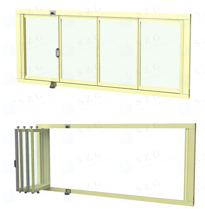 SZG Aluminium Frame Folding Sliding Glass Window