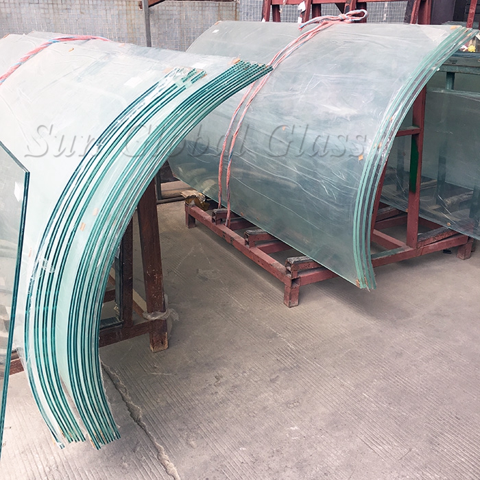 11.52mm Curved Ultra Clear laminated Tempered Glass, 5mm+1.52mm+5mm Curved PVB Laminated Glass, 5.5.4 Curved Low Iron Laminated Glass