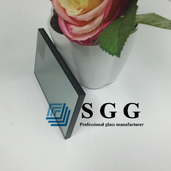 رمادي فاتح 13.14 ملم مغلفة لوحة الزجاج، 6 ملم + 6 ملم زجاج ساندوتش المقوى الرمادية اليورو على البيع، 6 + 1.14 + 6 PVB مغلفة رمادي فاتح تشديد الزجاج الصين المورد