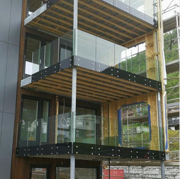 17.52 مم الشاشة الحريرية خفف من الزجاج مغلفة للسور ، 884 أسود مغلفة الزجاج المقسى ، 8 + 8 أسود ESG VSG المطبوعة للسور.