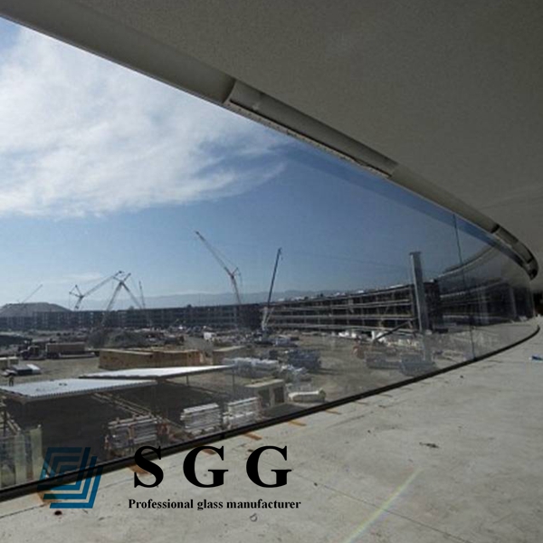 o vidro isolado curvado mm de 43.04, vidro de isolamento dobrado mm 43.04, 43.04 de raio dobro curvado temperado IGU