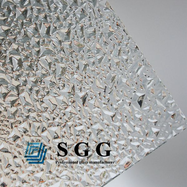 4mm الماس واضحة الزجاج منقوشة، 4mm الماس ورقة زجاجية، الزجاج الزخرفية منقوشة واضحة