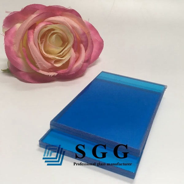 5mm+5mm dark blue PVB laminated glass,551 dark blue PVB laminated glass,deep blue pvb laminated glass