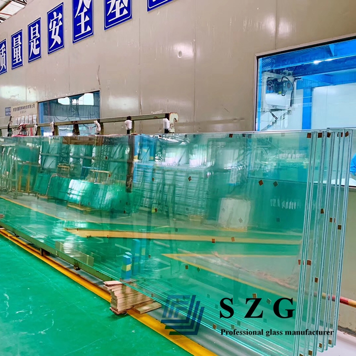 61.56 ملم من الزجاج المقسى مع HST مغلف ، زجاج خرساني مع 19 + 2.28 + 19 + 2.28 + 19 مم SGP زجاج ، 19 + 19 + 19 sgp لوحة زجاجية