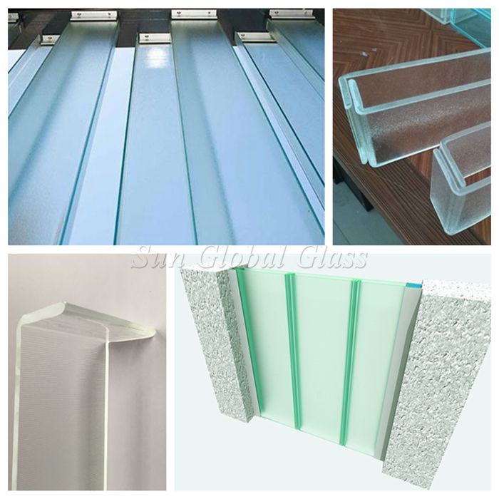 Sicherheit U Profil Kanal Glas, U-Form Profil gehärtetes Glas, U-Kanal gehärtetes Glas
