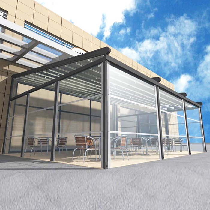 نظام زجاج زجاج زجاج مزدوج مزدوج، جهاز التحكم عن بعد 5 + 9A + 5MM الزجاج معزول Sunroom، بمحرك قابل للسحب انزلاق الزجاج الشمسي