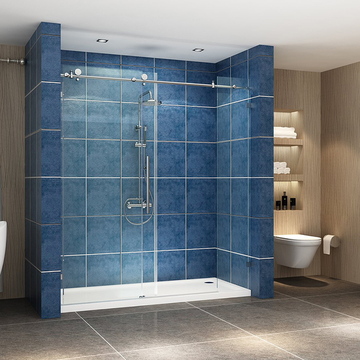 فرملس انزلاق زجاج حمام دش الباب، 10 ملليمتر الزجاج المقسى انزلاق الزجاج دش العلبة، شاشة دش الزجاج تشديد مخصص