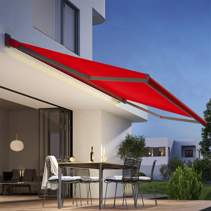 Toldos de cassette retráctil motorizado, toldo de patio eléctrico retráctil completo, toldo del toldo de semi medio cassette eléctrico