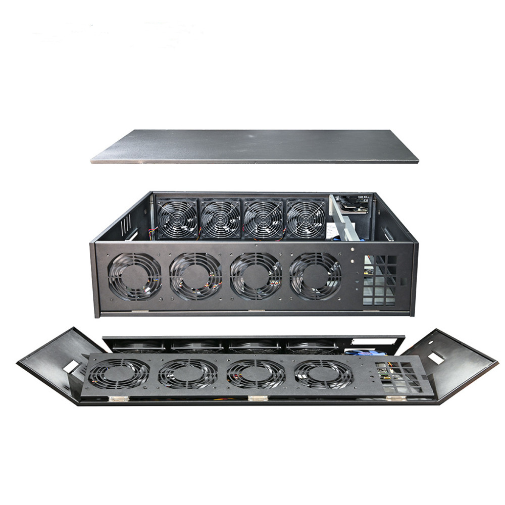 China 857S Pro Foldable GPU Mining Rig 6.5CM Card Distance Power Supply 2000W/2500W/3300W Graphics Card Mining Box manufacturer