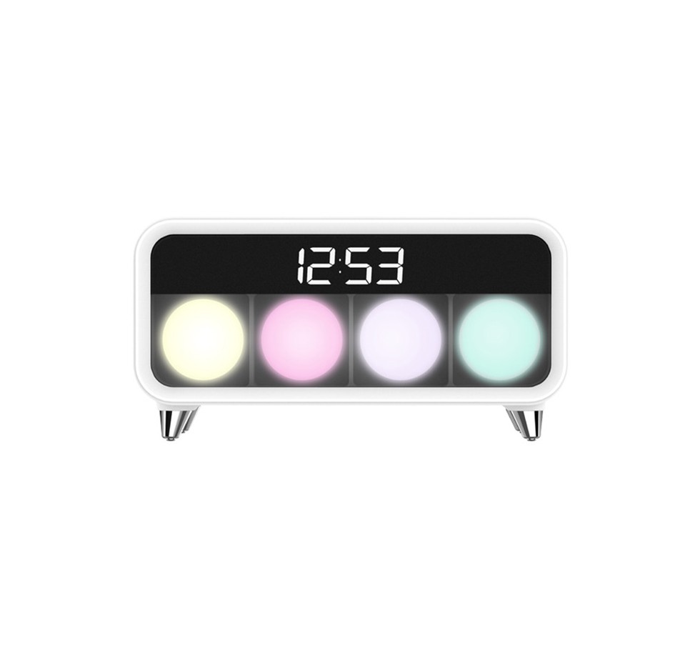 Clorful light with wireless charger and clock EG0170