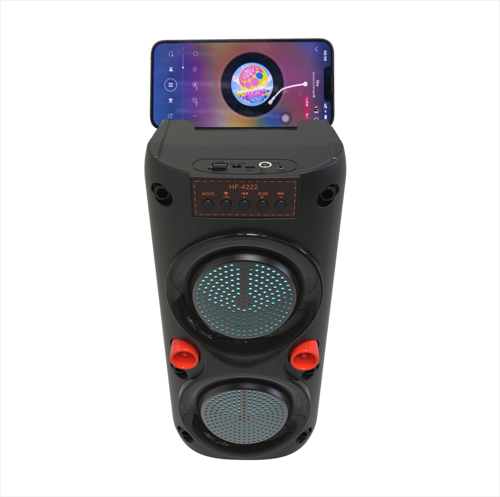 China New high-end products Portable flash Bluetooth Colorful Lights Speaker With phone holder NSP-0301 manufacturer