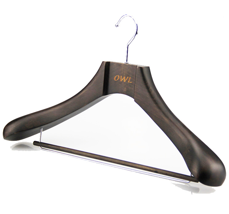 MSW-003 nouveau design affichage en bois cintre pantalon cintre avec clips pour hommes robe