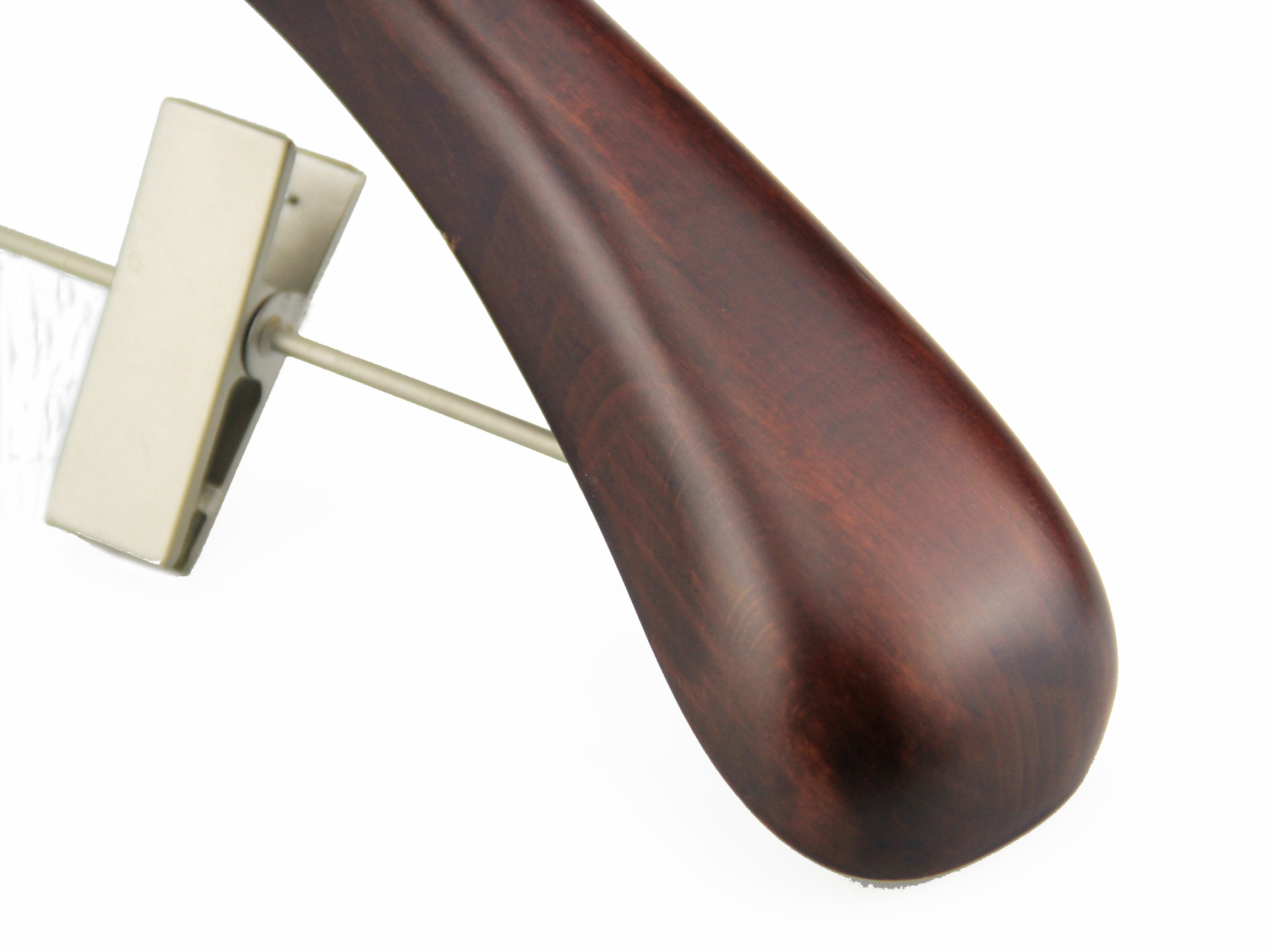 MSW-012 factory custom brand logo men suit wooden hanger with pant clips