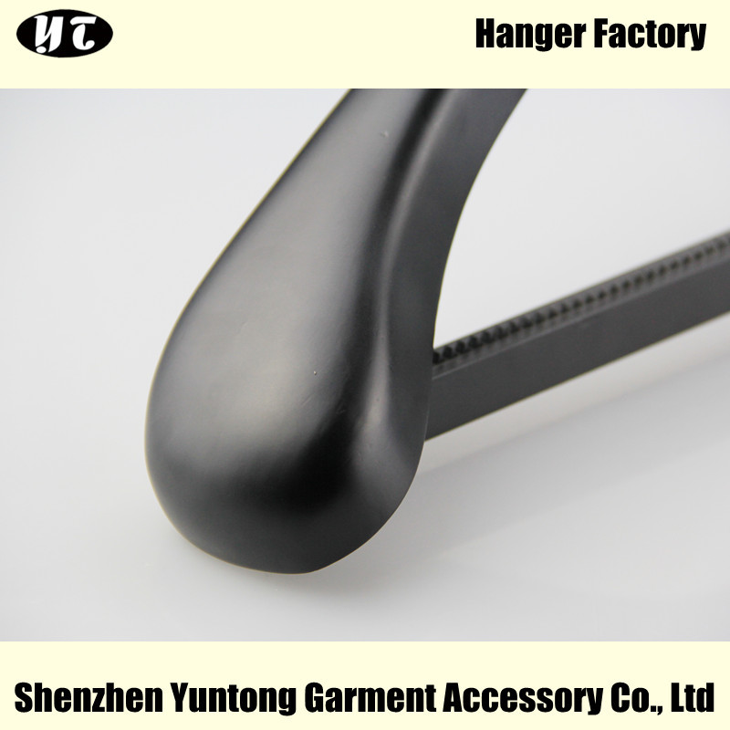 MSW-013 customized black wooden clothes hanger wood material suit hanger with pant bar