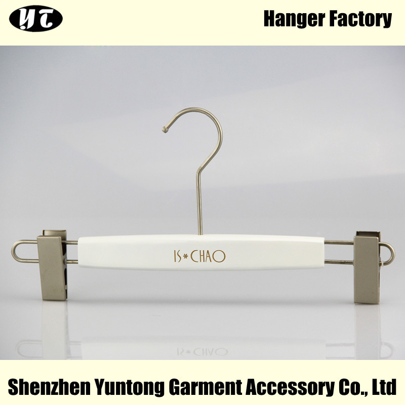 WBW-005 женщин способа юбка вешалка деревянная нижняя платье зажимы вешалка с логотипом бренда