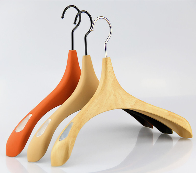 Cintre de tissu en plastique imitation grain de bois WTP-003 pour femmes