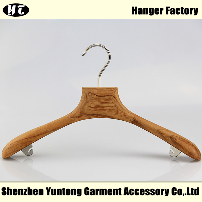 WTW-003 cintre en bois pour femme, naturel, avec crochet invisible