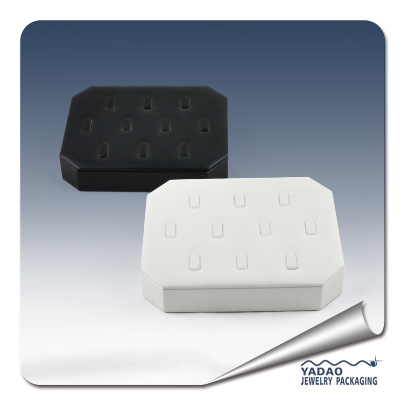 2015 Hot selling white and black can customized pu leather jewelry tray for jewelry store ring display made in China