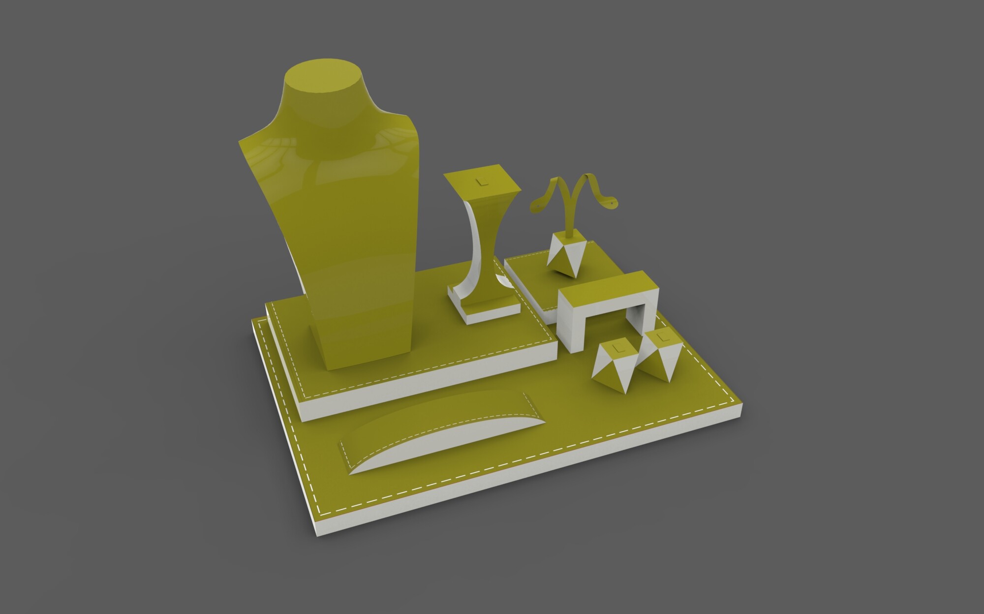 2015 νεώτερα Πρωτότυπος σχεδιασμός μετρητής πράσινο και λευκό ακρυλικό κοσμήματα εκθέτη, εκθετηρίων κοσμήματα, ακρυλικό στηρίγματα παρουσίαση για την καταπολέμηση κοσμηματοπωλείο και το παράθυρο