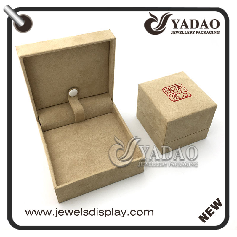 2016 autumn custom simple design of high quality suede jewelry boxes