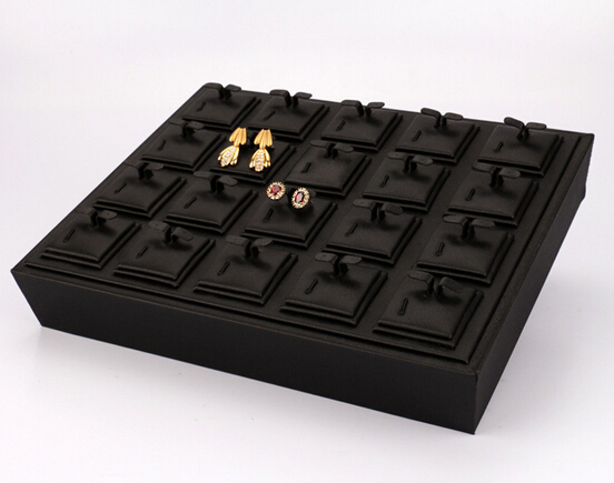 2017 new fashion unique design jewelry display tray with high quality leatherette