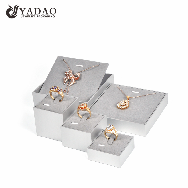 Aluminum jewelry display stand window showcase custom logo printed Chinese manufacturer