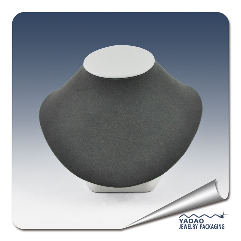 ブラックレザー胸像ネックレスジュエリーディスプレイ胸像