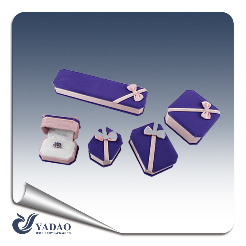 Charming plastic box covered with velvet jewelry gift box