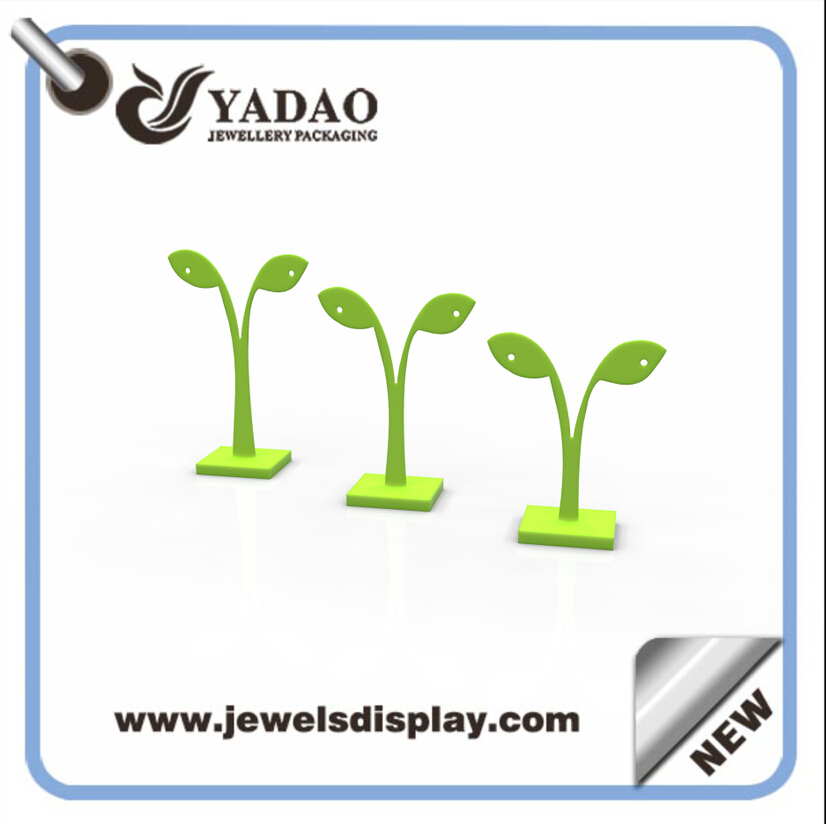 China factory of Custom green jewellery display stands for jewelry shop counter and window showcase acrylic earring display tree
