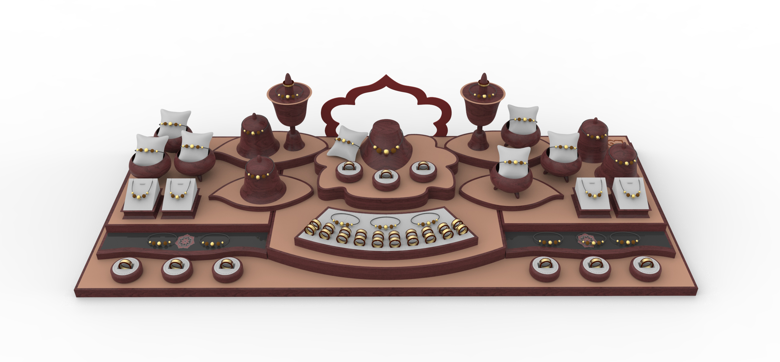 Chinese jewelry display manufacturer of newest design Luxury jewelry display props for jewelry showcase and exhibition used for shop counter and store window presentation