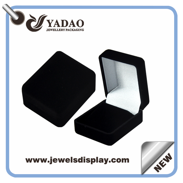 Chinese manufacturer of Economic cheap but high quality Black flocking jewelry packing for jewelry shop party favors and gift velvet earring gift boxes