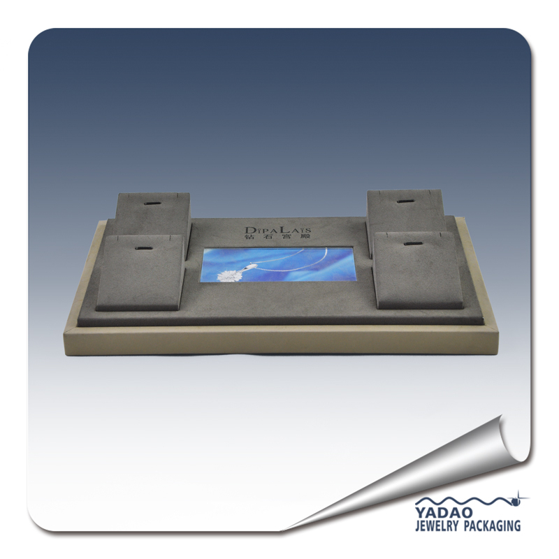 Chinese manufacturer of Factory price of high end suede necklace exhibitor trays,necklace display trays,necklace presentation trays