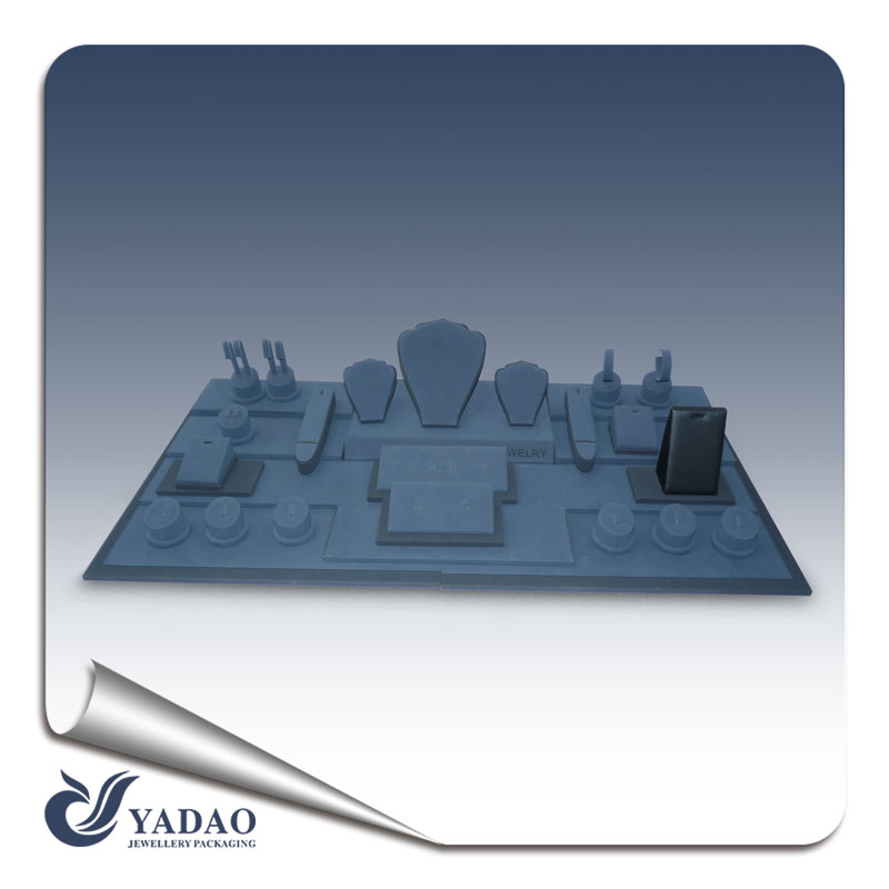 Chinese manufacturer of top beauty good quality velvet jewellery display and showcase set  for jewelry shop counter and store  window with sample and logo available