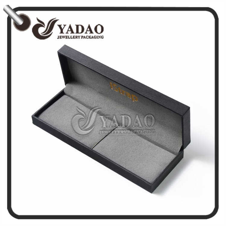 Classic black best quality pu paper with custom design for bracelet / pen/ watch box