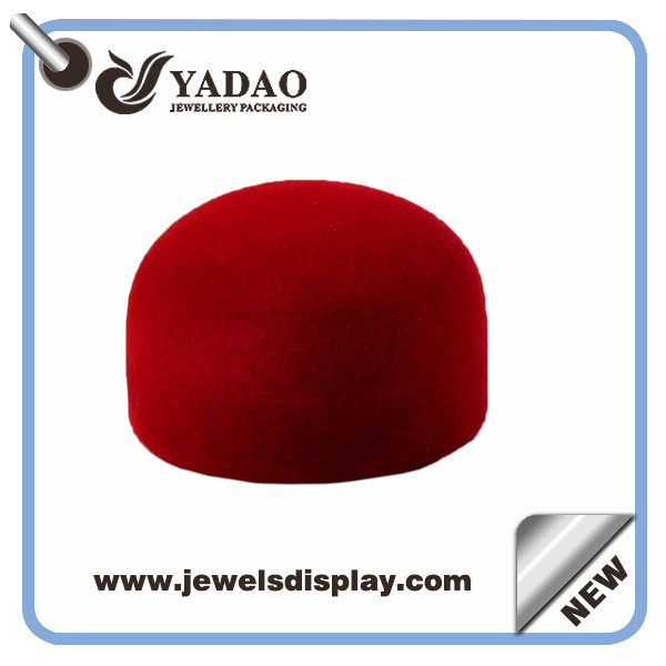 Classic round shape custom size simple flocking ring box