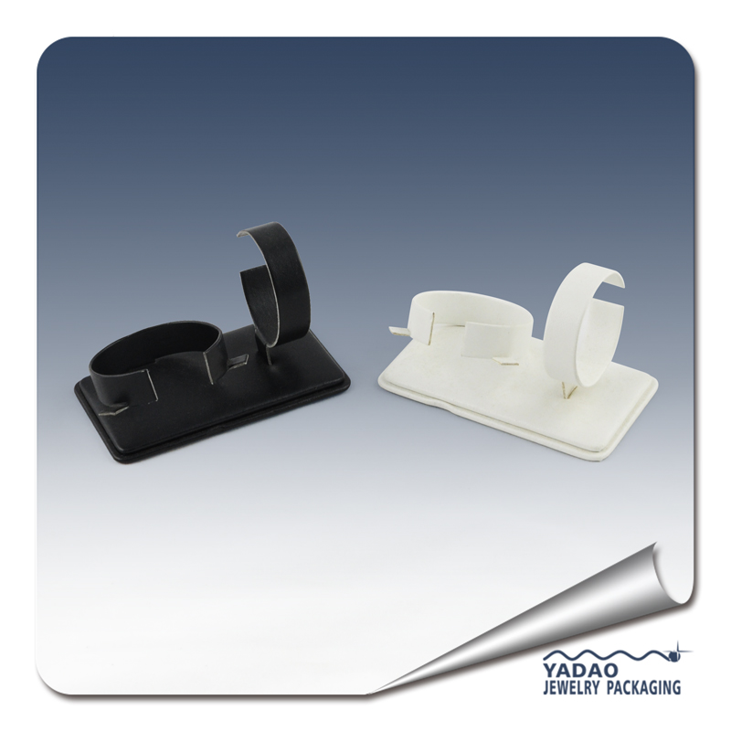 Classice double watch display stand wrapped with leatherette for brand watch display