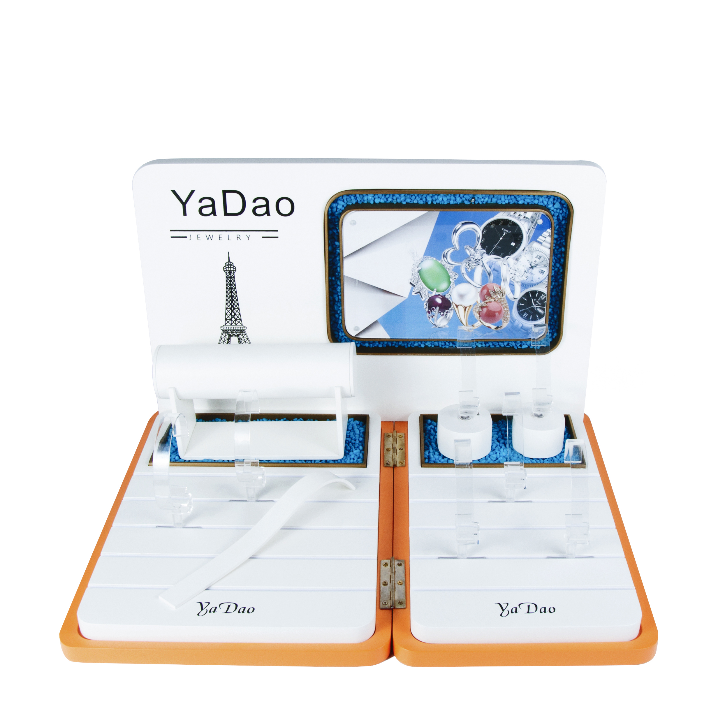 Custom Blue Luxurious High End Countertop Watch Display Stand