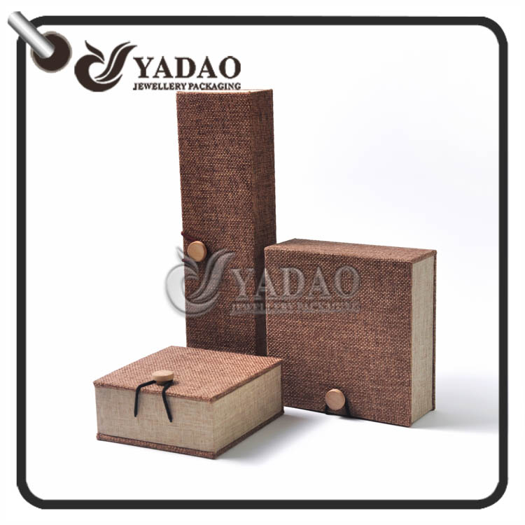 Custom Made classic environmentally friendly plastic box covered with natural linen.